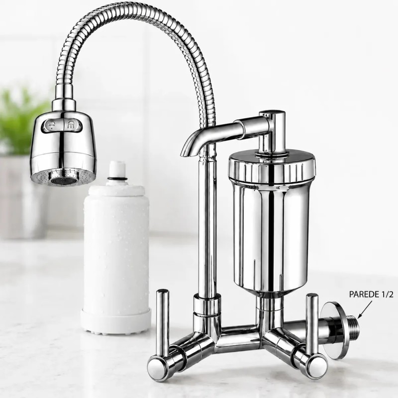 Torneira Com Filtro Com Purificador Agua Bica Flexível Go...