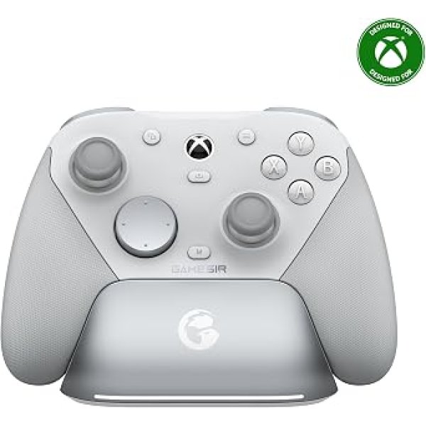 GameSir G7 Pro Controle Gamer Tri-Mode para Xbox, PC e Android Sem Fio 2.4G/Bluetooth e Com Fio Joystick Hall Effect + TMR 1000Hz Polling Rate Botões Macro Giroscópio Vibração 4 Motores Anti-Drift Controle Profissional - Branco