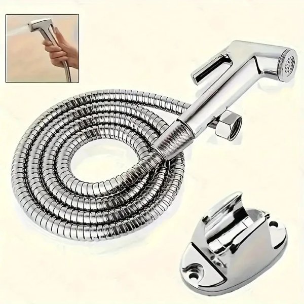 Ducha Higiênica Para Banheiro Completa Luxo Inox 1,2m Chuveirinho Privada