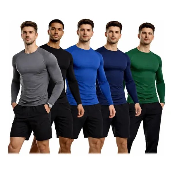 Kit 5 Camiseta Térmica Premium Segunda Pele Proteção Uv Dry