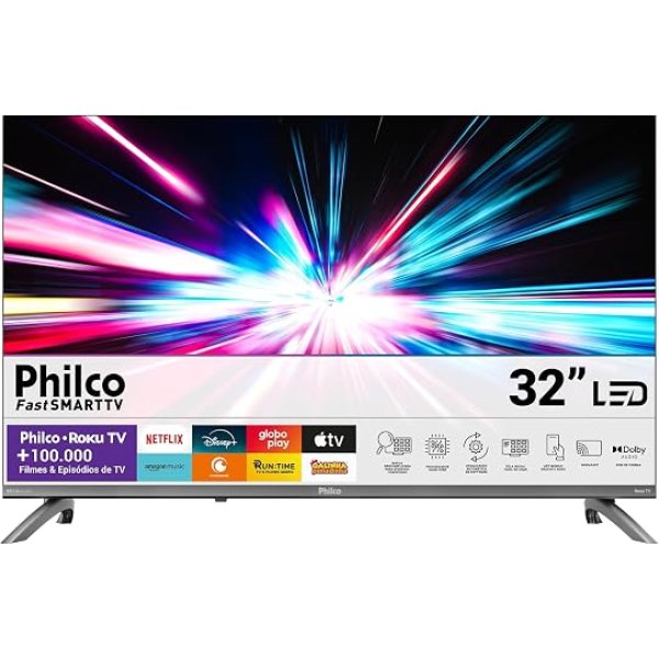 Smart TV 32" Philco Roku TV Dolby Áudio HDR10 P32CRB