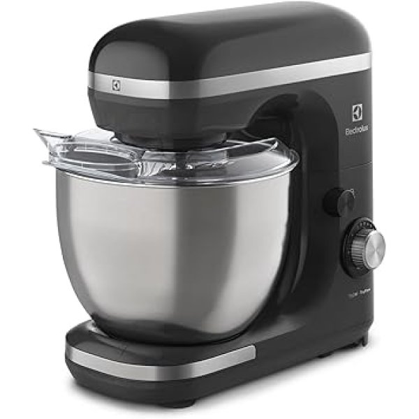 Electrolux Batedeira planetária potente capacidade 5L 750W 12 velocidades tigela inox função pulsar massa pesada pes antiderrapante EKM40 preto 127v