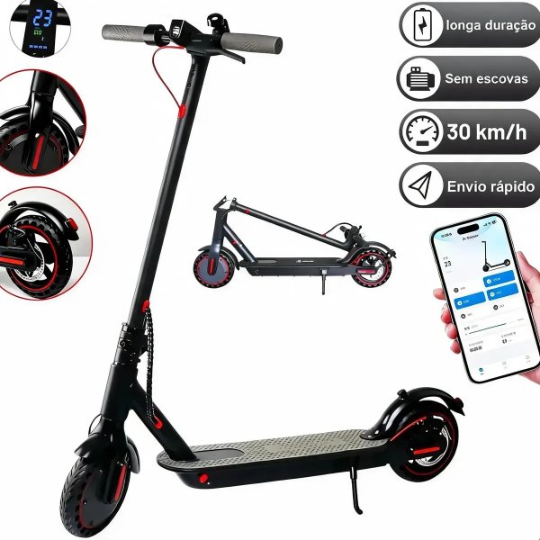 Patinete Scooter Elétrico Com Velocidade Até 30 Km Bluetooth