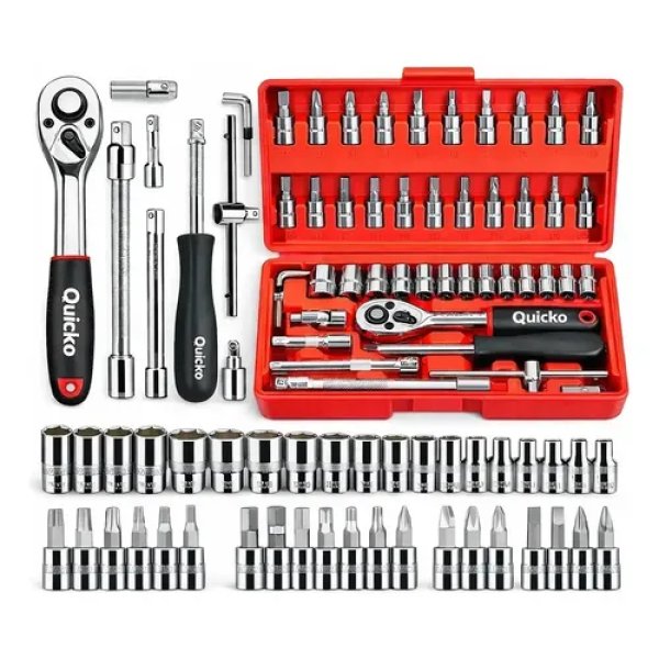Kit Ferramentas Quicko 46 Peças com Soquetes e Chaves de Fenda, Catraca e Allen