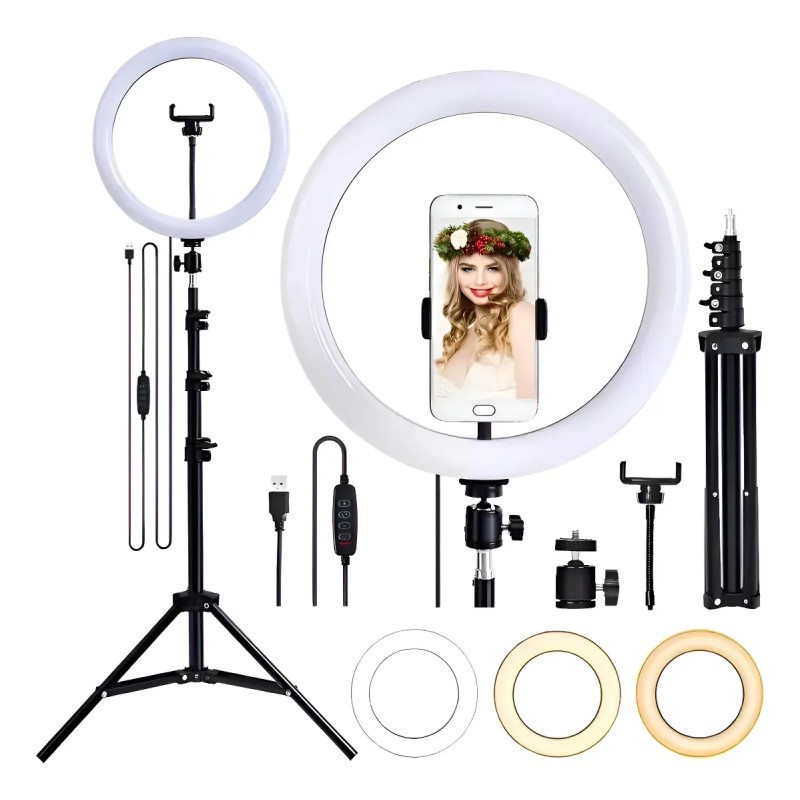 Ringlinght Led Lumi Luz Flash Estudio Profissional Com Tr...