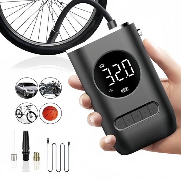Inflador Bomba De Ar Elétrica Mini Portátil Sem Fio Compressor Para Carro Motocicleta Bicicleta