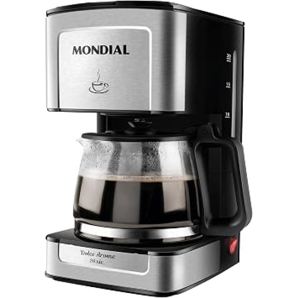MONDIAL Cafeteira Elétrica Dolce Arome, 110V, 550W, Preto/Inox - C-43-20X-SI