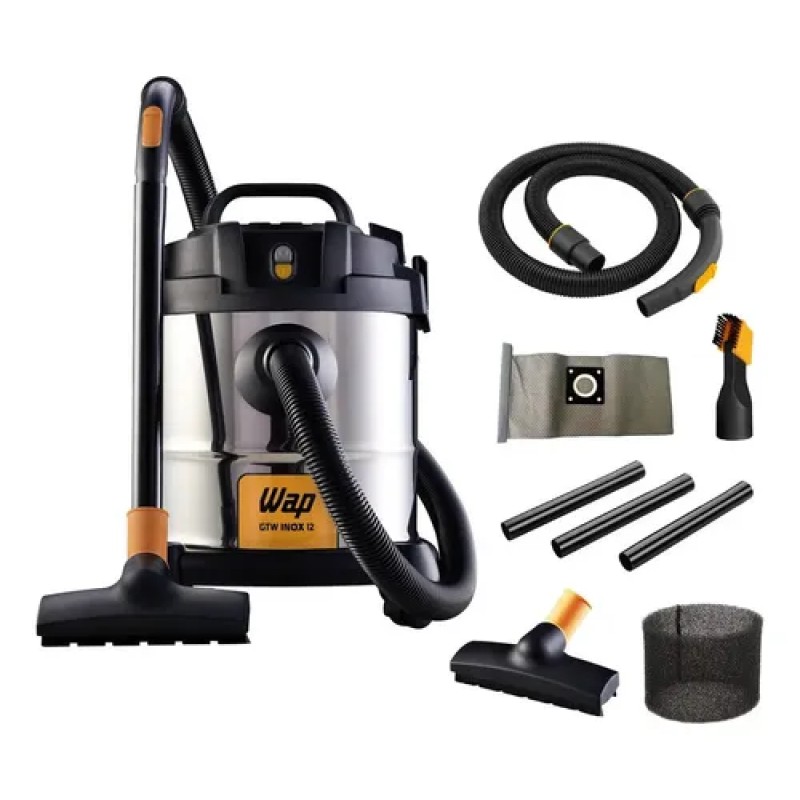 Aspirador de Pó e Água WAP GTW INOX 12 1400W com Bocal de...
