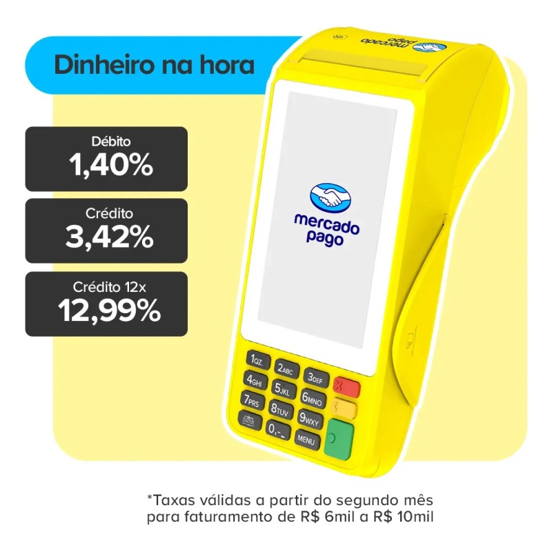 Maquininha De Cartão Pro 3 Mercado Pago Point Amarela Cla...