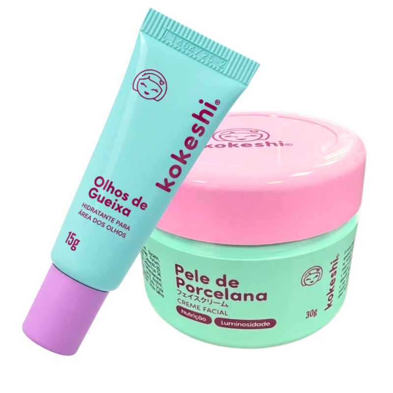 Kit Dupla Renovadores Faciais Kokeshi Pele Porcelana Olho...