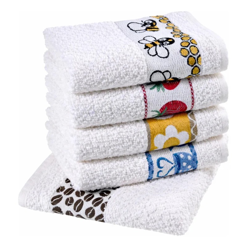 Pano de Prato Atoalhado Atacado Laune Gourmet Kit com 5 p...