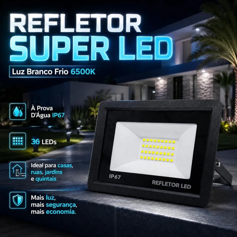 Kit 5 Refletores LED 100W IP67 à Prova D'Água 6500K ...