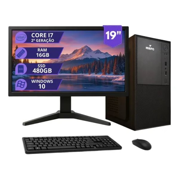 Pc Computador Completo Intel I7 16gb Ssd 480gb Monitor 19