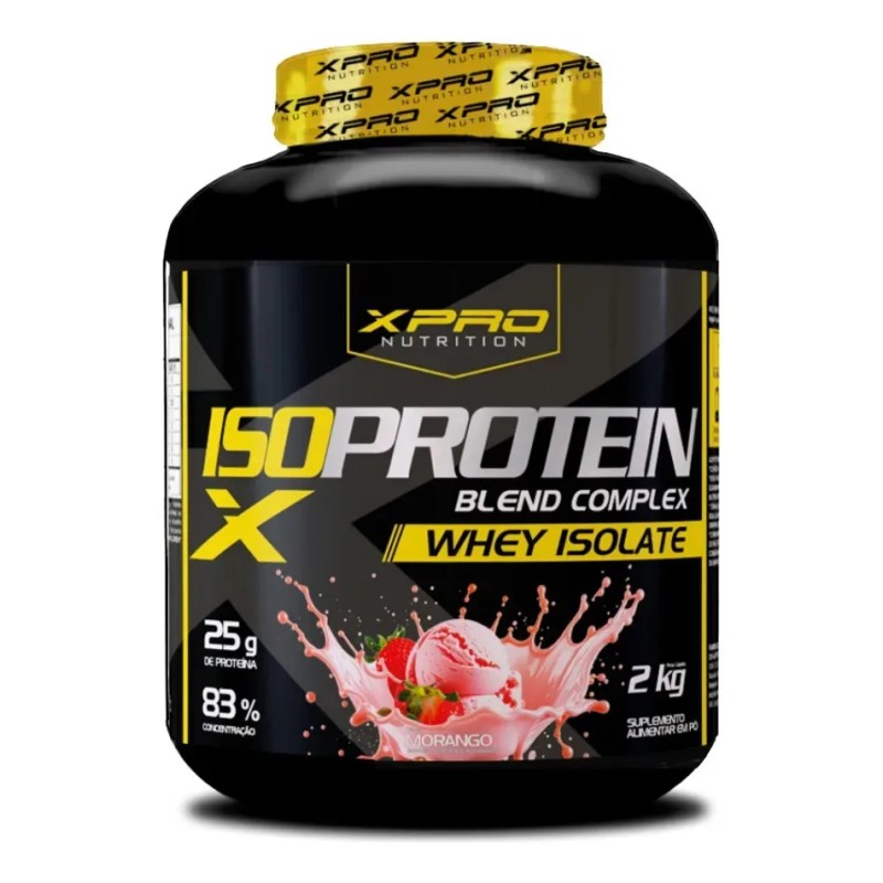 Whey Protein Iso Blend Complex Morango 2kg Zero Açúcar - ...