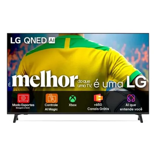 Smart TV 4K 65" LG QNED73 Portal de Games Processador AI α7 Ger8 4K Super Upscaling Google Cast Integrado Controle AI Magic WebOS 25 Modo Esportes Alerta de Esportes