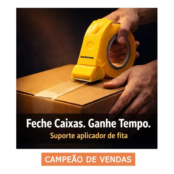 Suporte Aplicador De Fita Adesiva Larga Grande 50mm Com Cortador Dispensador Manual Durex Transparente Fechar Caixas Embalagem Logística Escritório Expedição Pacotes TORVSTORE Bom-1568