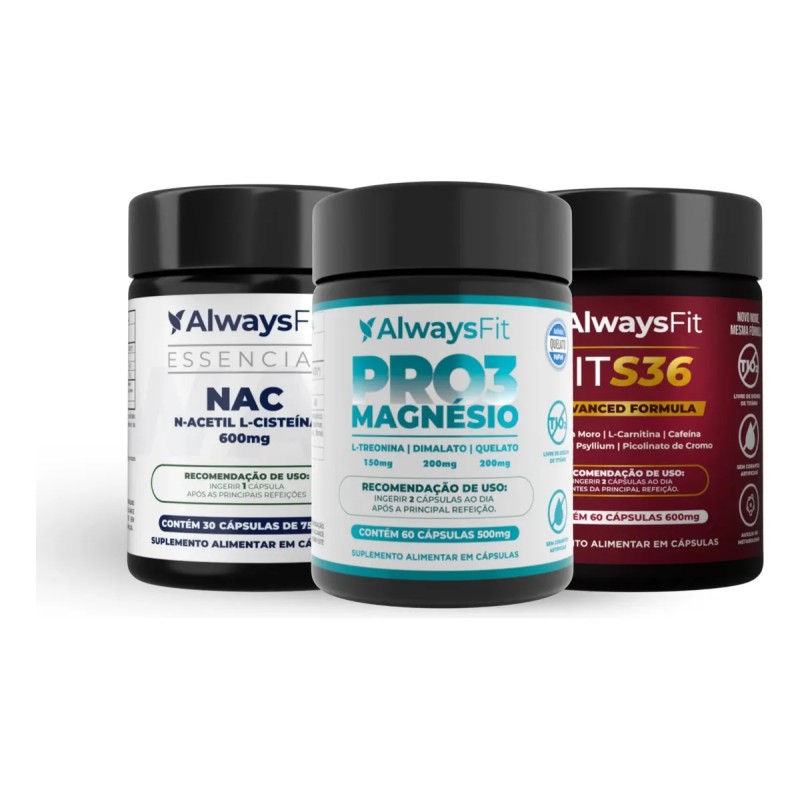 Kit Desintoxique Da Alwaysfit Pro3magnésio + Nac E Fits36...