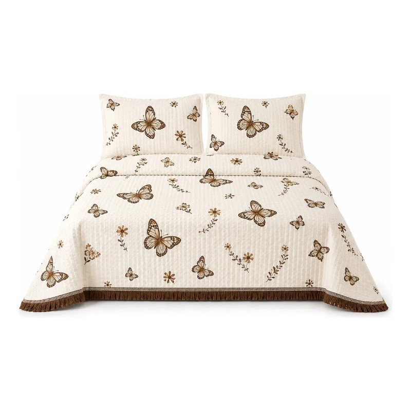Colcha Cobre Leito Size King Piquet Hotel Sstextil Borboleta