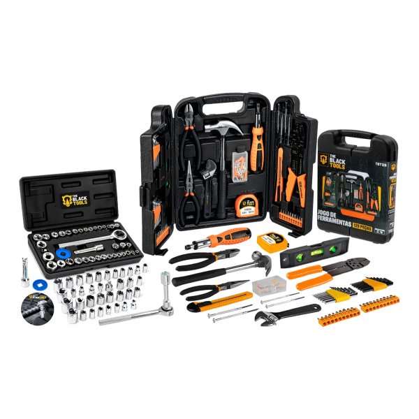 Jogo Kit Caixa Ferramentas 129 Pçs Estojo Plastico Maleta