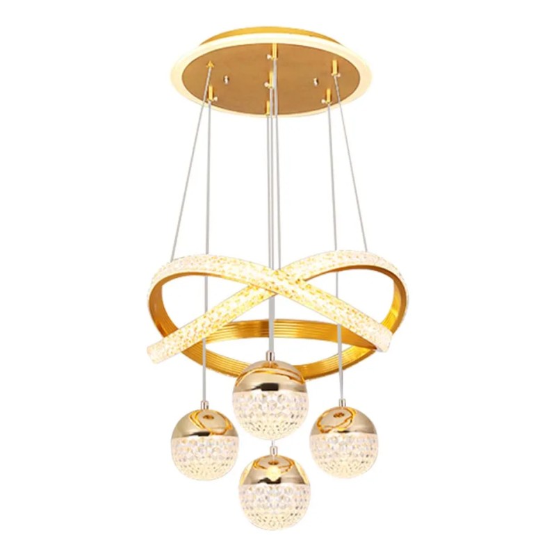 Lustres Led Pendente Moderno,luminaria De Teto 2anéis 4bolas