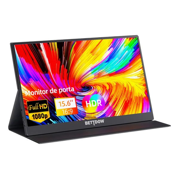 Monitor Portátil Gamer Bettdow 15.6'' Full HD 60Hz IPS Compatível 4K Preto