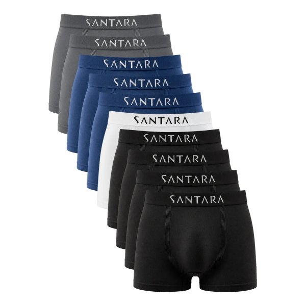 Kit Com 10 Cuecas Boxer Microfibra Sem Costura Santara