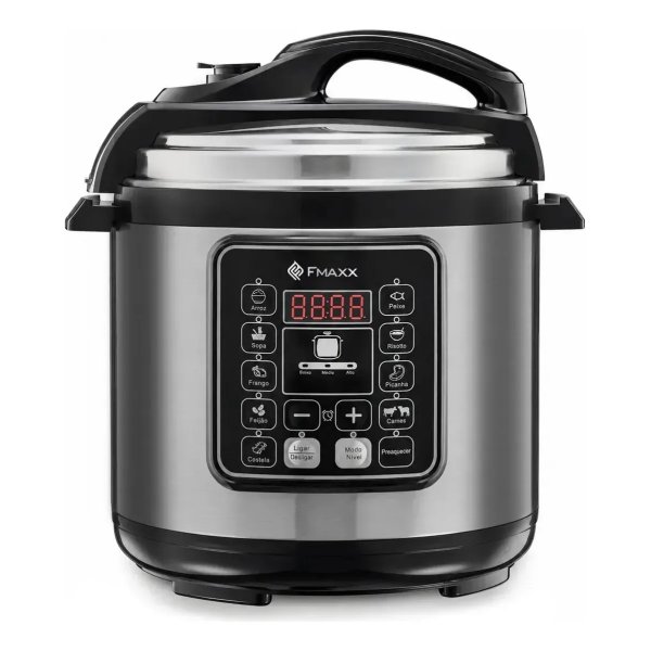 Panela De Pressão Elétrica Digital 6l, Fmaxx, Inox 1000w Cinza 60hz