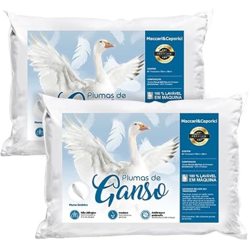 Kit 02 Travesseiro Toque de Pluma Premium Percal 400 Fios...