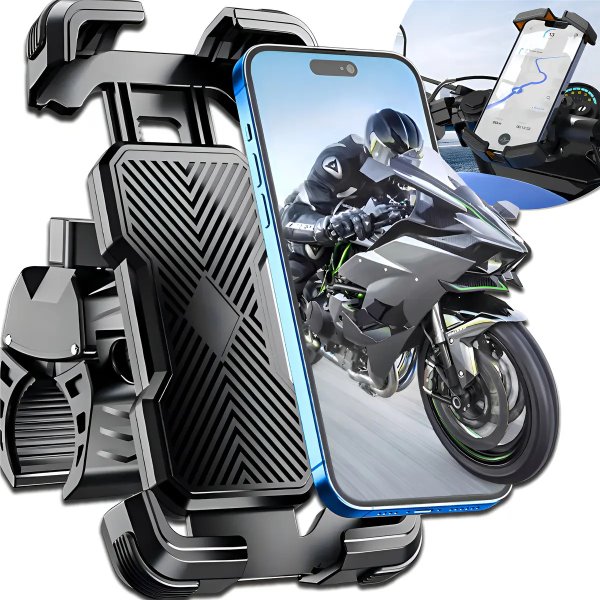 Suporte Celular Moto Bicicleta Guidão Bike Garra Resistente Reforçado Qualidade Ajustável Rotação 360° Gurumania