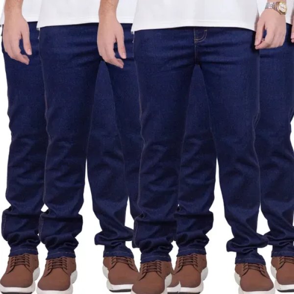Kit Com 4 Calças Jeans Masculina Elastano E Lycra Premium