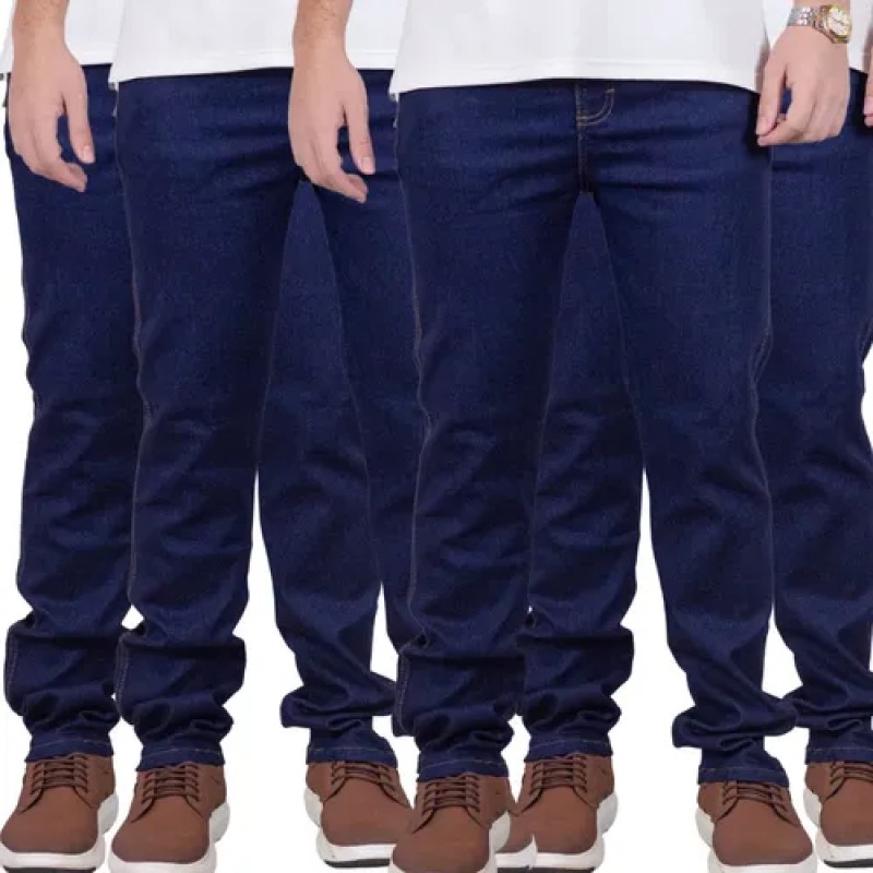 Kit Com 4 Calças Jeans Masculina Elastano E Lycra Premium