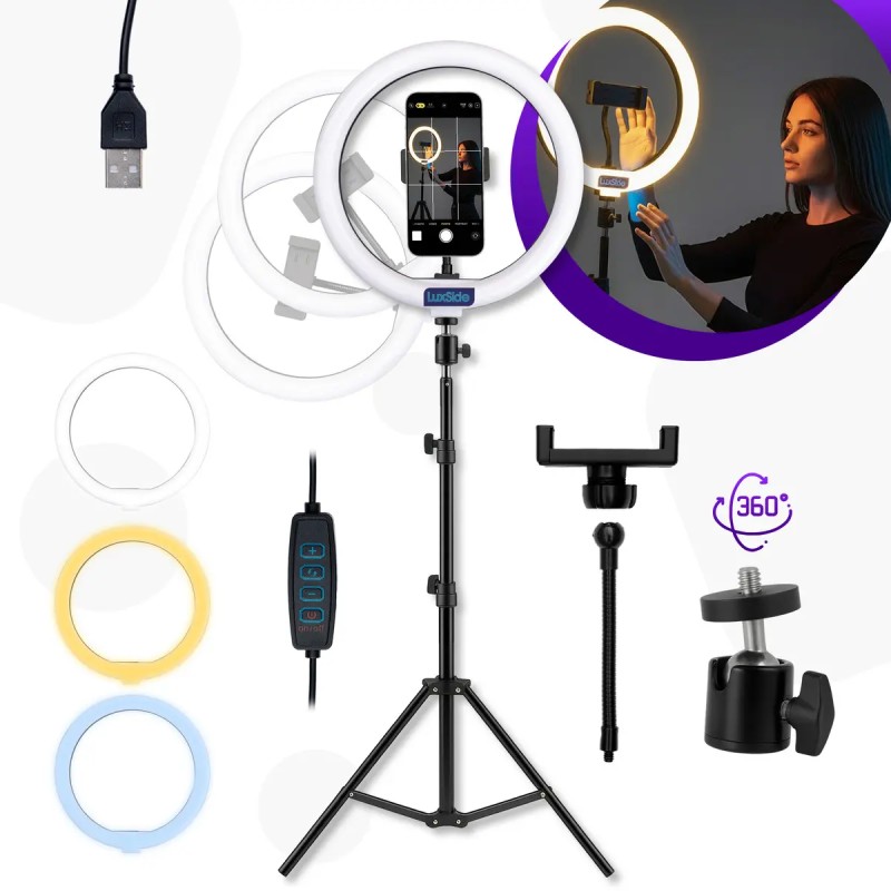 Ring Light 10 Polegadas Com Tripé 2,10m Profissional Vide...